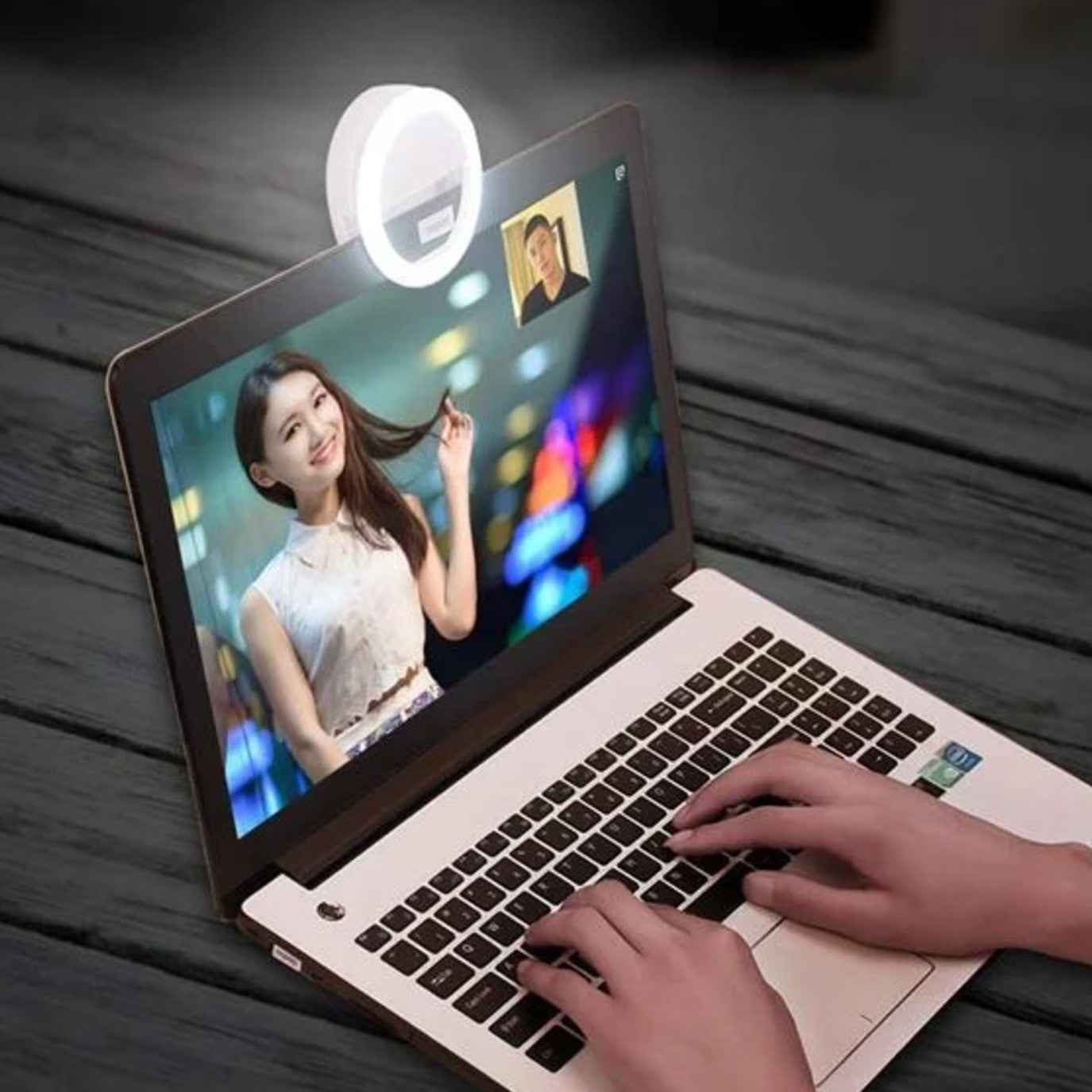 Lampa Ring Light Mini LED cu 4 Functii & USB