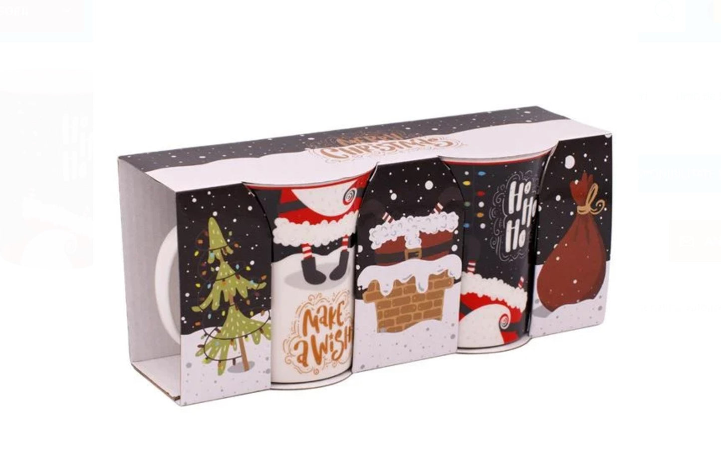 Set Cani de Craciun New Bone Picioare Mos Craciun Zapada "Make a Wish" & "HoHoHo" - 2buc
