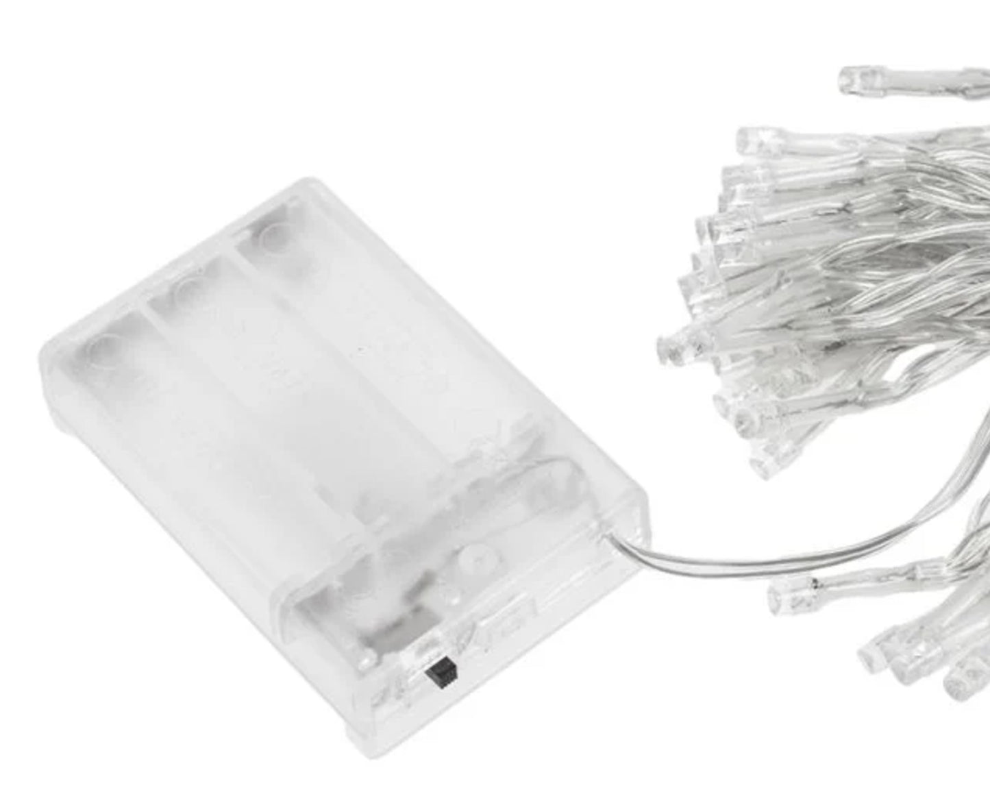 Instalatie de Lumini cu 60 Becuri LED cu Baterii 5.9m - Alb Cald